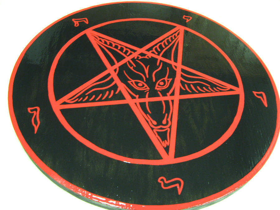 Sigil of Baphomet Plaque (Red and Black)3