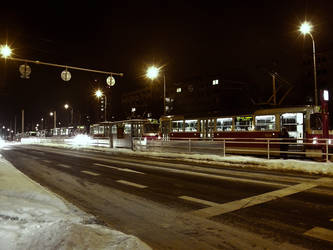 A row of trams