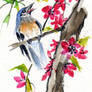 Chinese watercolor bird