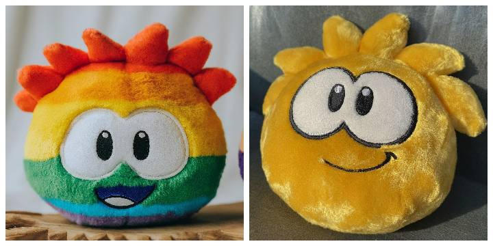 a Rainbow Puffle and Gold Puffle Plushies by LogoManDevinatArt on ...