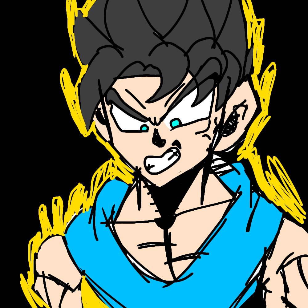 Goku Turning SSJ by BlueJayArtz on DeviantArt