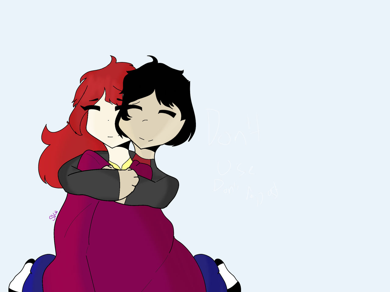 YCH: hug by glassescat1487 on DeviantArt