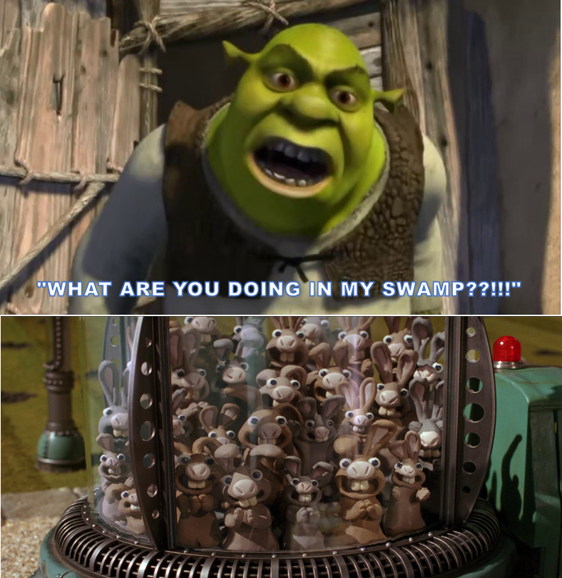 Shrek Ravin Rabbids Rabbits at Shrek's Swamp by scottyiam on DeviantArt