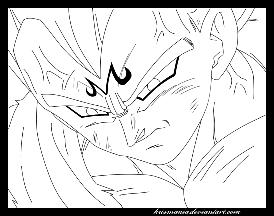 Majin Vegeta Line Art