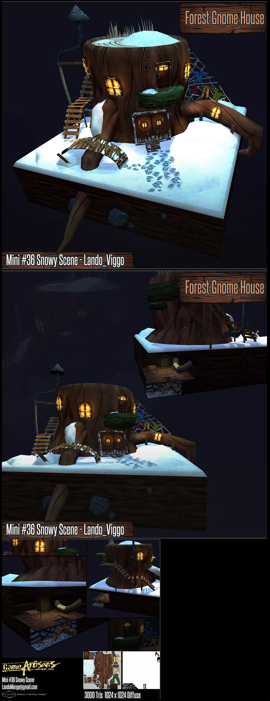 Snowy Scene - Forest Gnome House