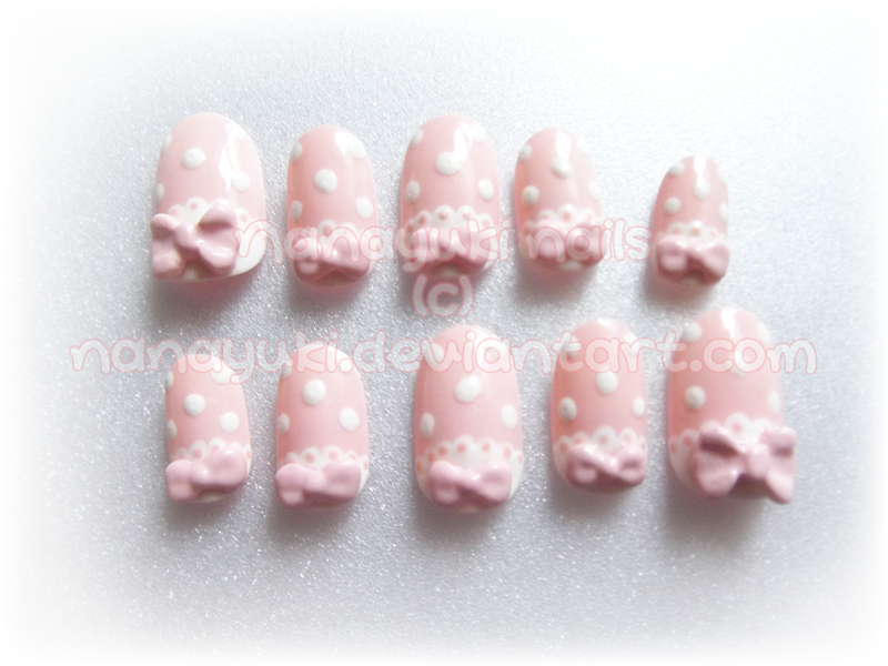 pink dot nails