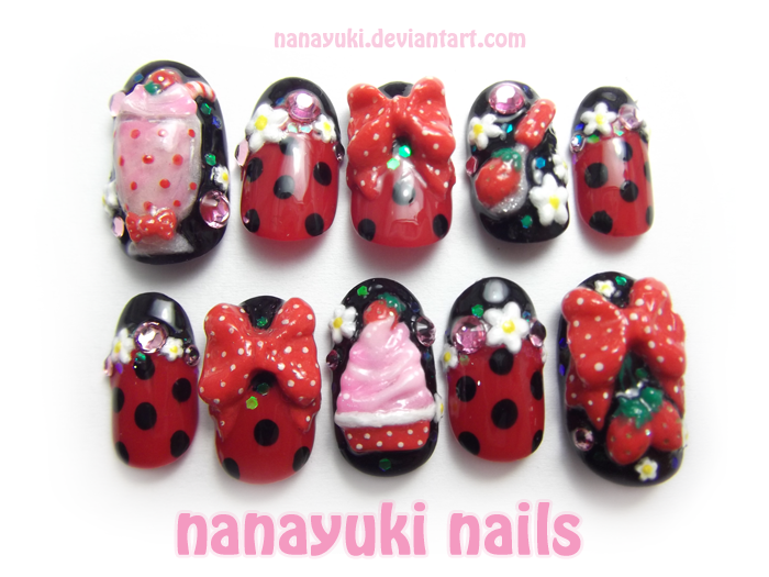 Polkadot Berry nails