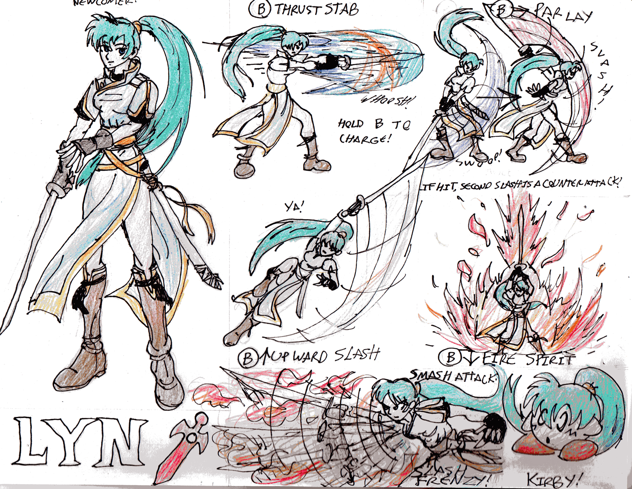 Lyn's Moves for Smash Bros.