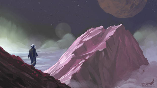 1h15 Speedpainting - Pink mountain