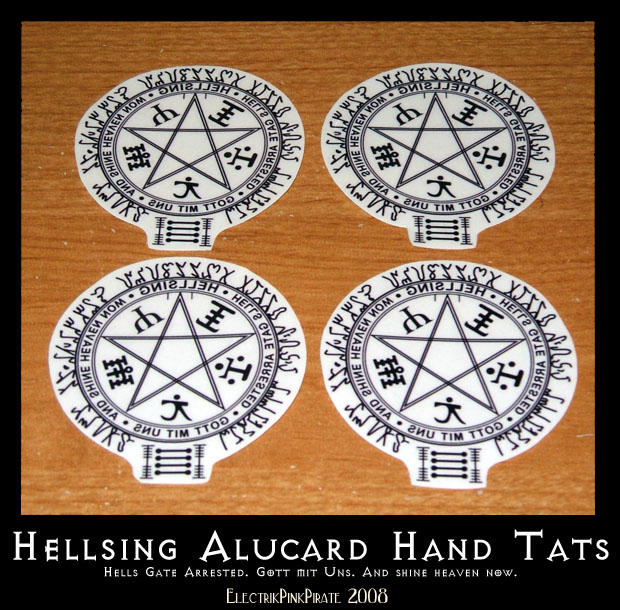 Hellsing Temporary Hand Tats