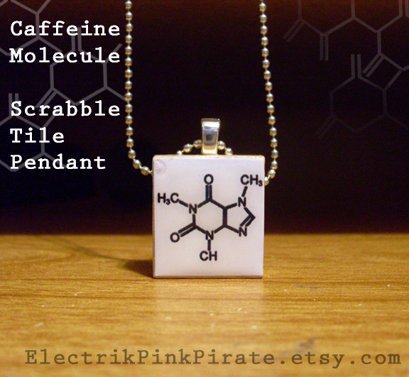 Caffeine Molecule pendant