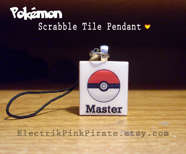 Pokeball scrabble pendant :D