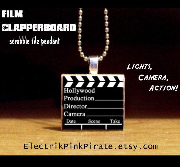Film Clapperboard Tile Pendant By Electrikpinkpirate On Deviantart