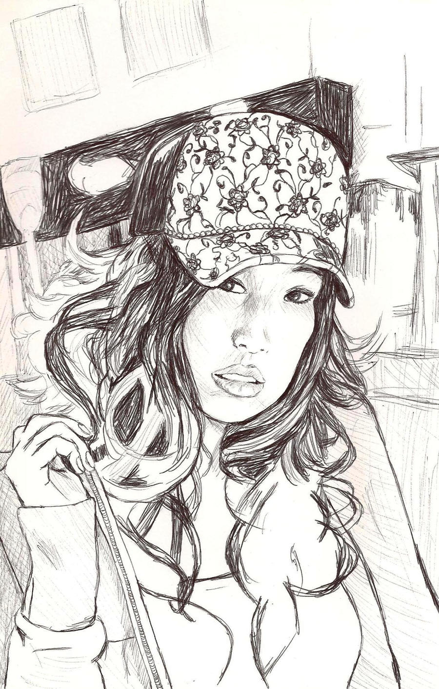 Girl with flower cap WIP