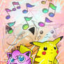 Jigglypuff and Pikachu singing