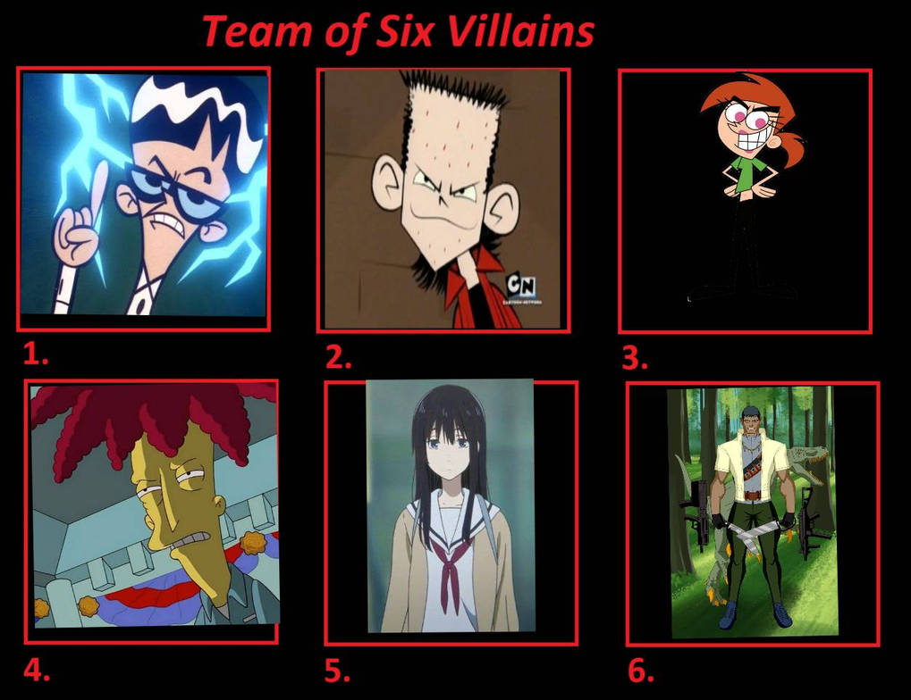 Team Of Six Villains By Shukehamavak On Deviantart Team Of Six Villains By Shukehamavak On Deviantart