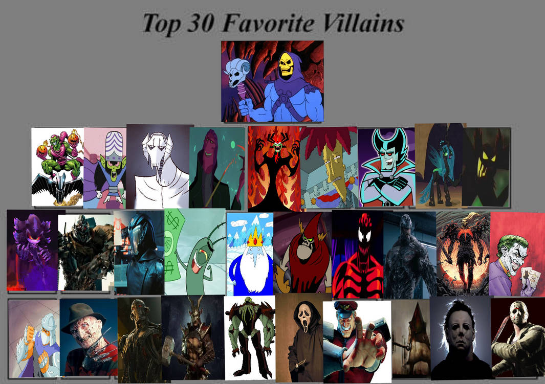 My top 12 favorite villains by jokerboi924 on DeviantArt My top 12 favorite villains by jokerboi924 on DeviantArt