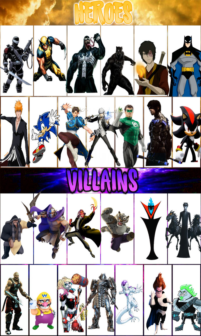 Heroes Vs Villains Team Roster By Shukehamavak On Deviantart Heroes Vs Villains Team Roster By Shukehamavak On Deviantart