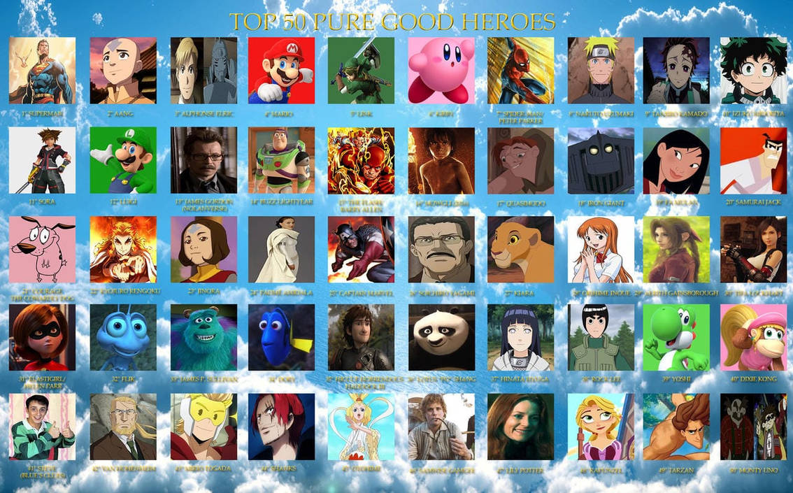 Top 50 Pure Good Heroes By Shukehamavak On Deviantart Top 50 Pure Good Heroes By Shukehamavak On Deviantart