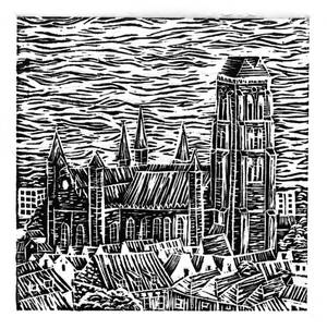 Gdansk linocut