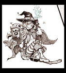 Inktober day 7 Fire Emblem Witch Hana by Syuzaki