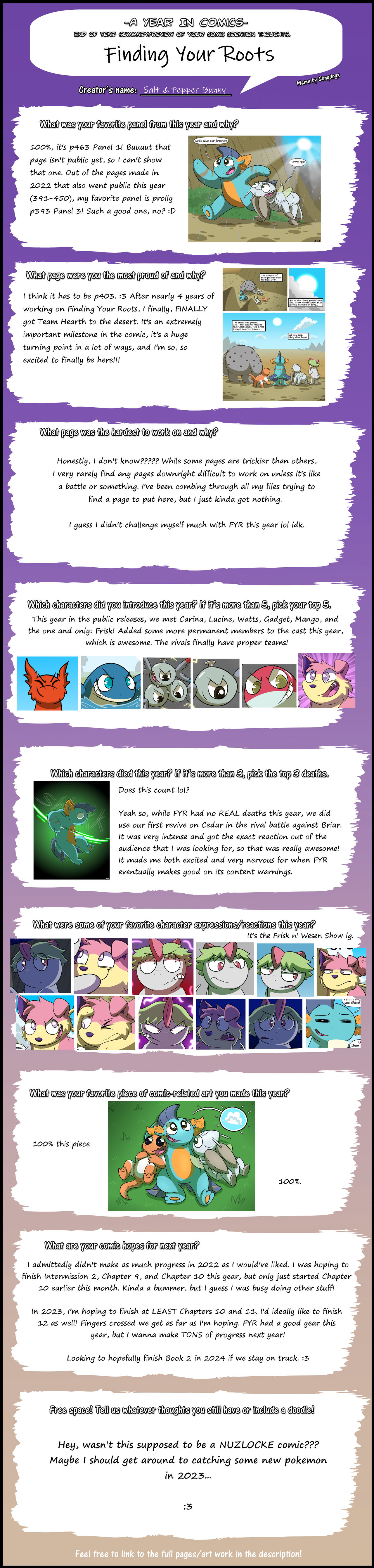 End of Year Comic Meme, 2022 - Finding Your Roots by SaltnPepperBunny ...
