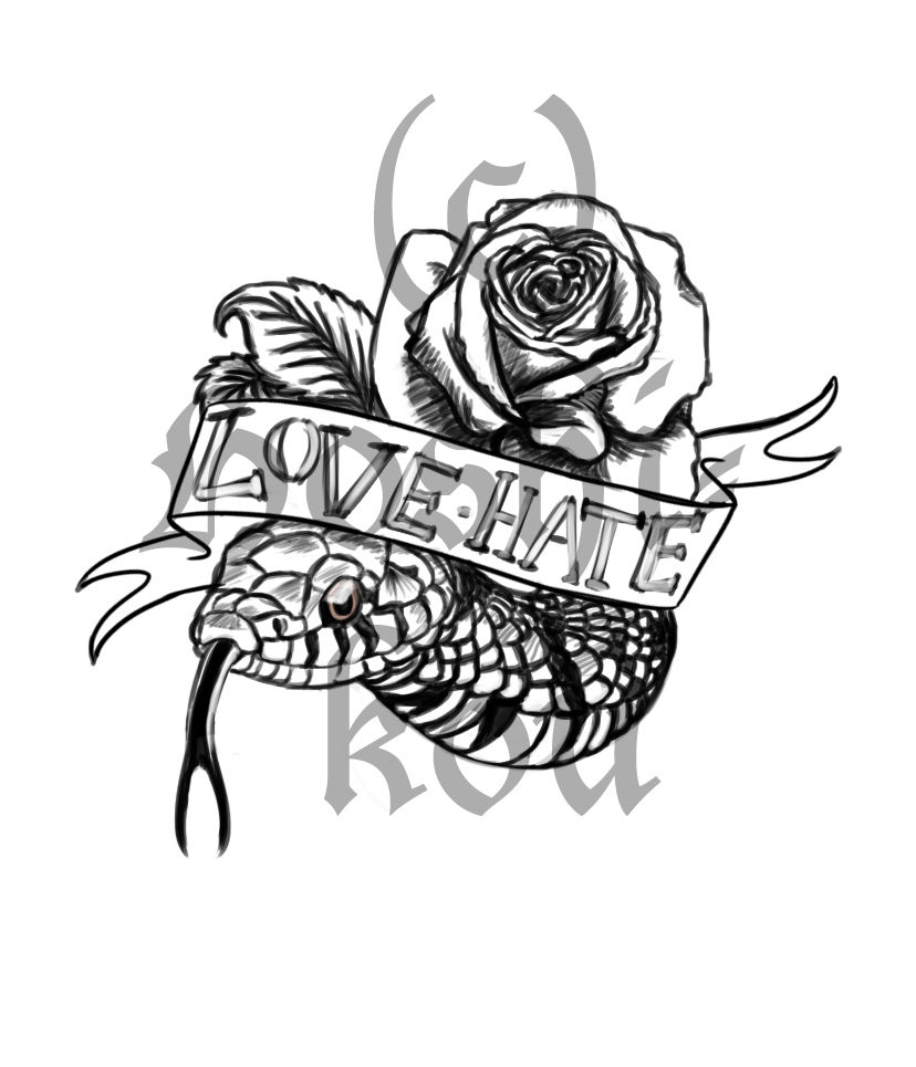 Love Hate Tattoo Design By Hoshi Kou On Deviantart