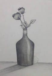 Bottle and Roses