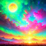 Glowing colorful sky