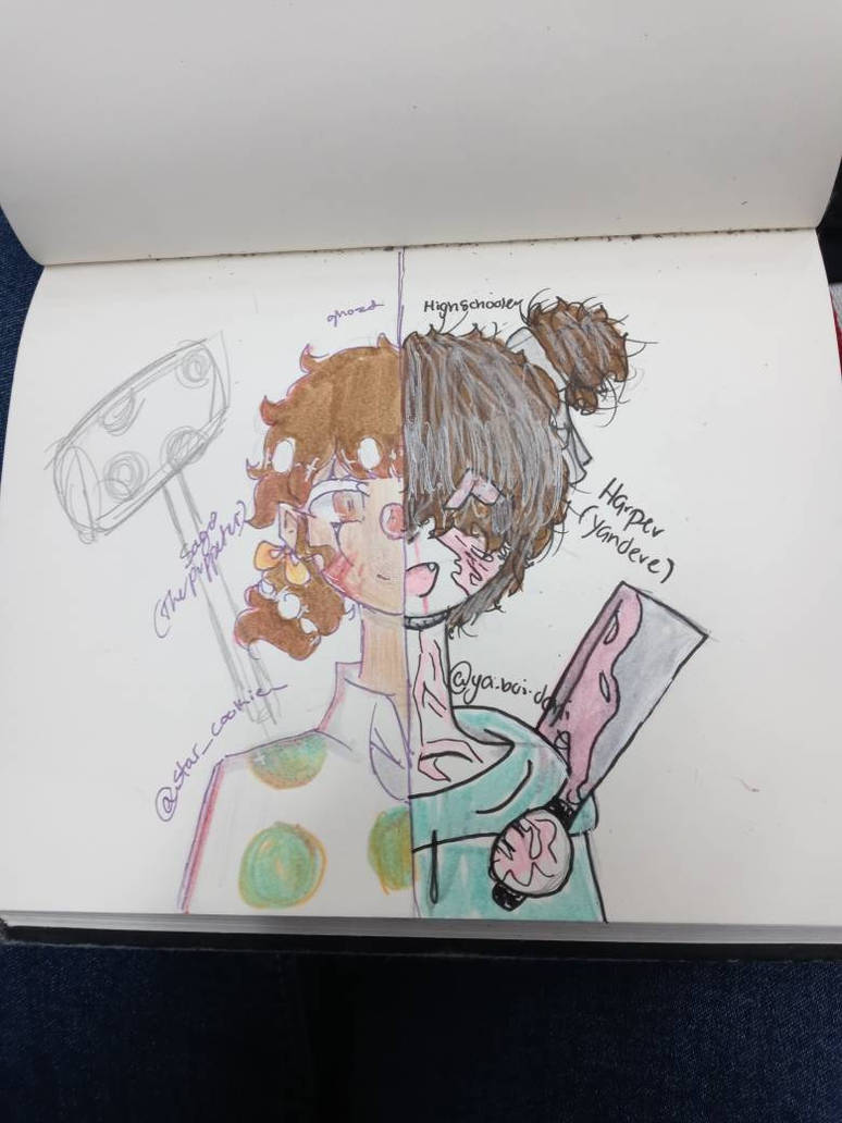 Split drawing by Gh0ztH0st on DeviantArt