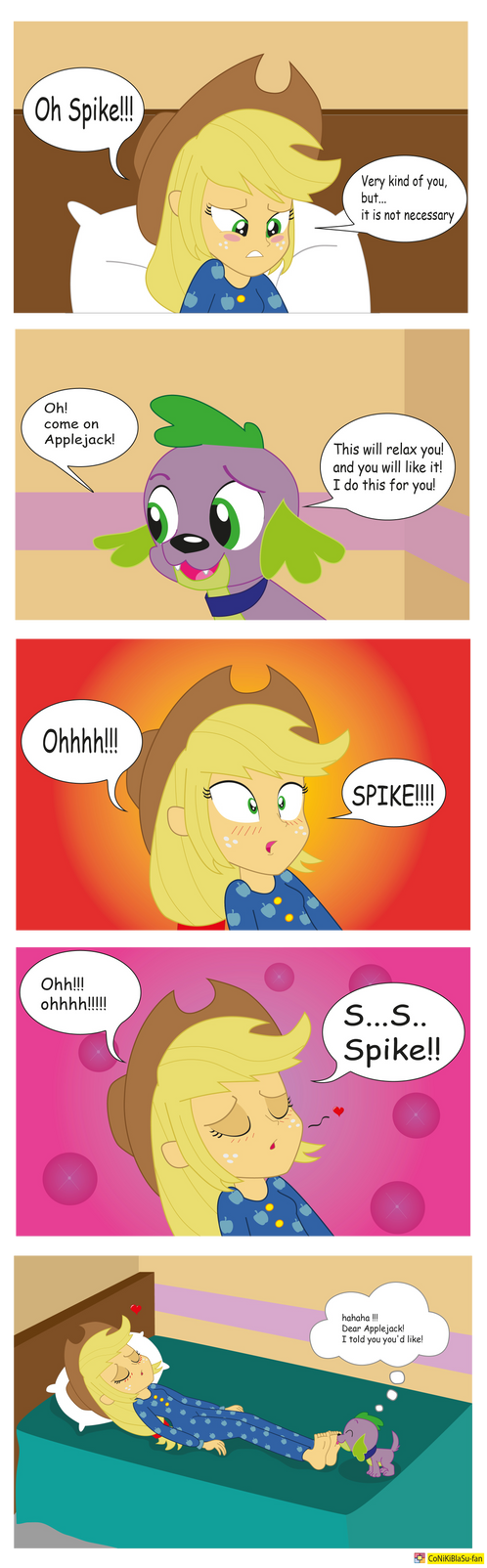 Applejack and Spike Equestria girls mini comic by CoNiKiBlaSu-fan on ...