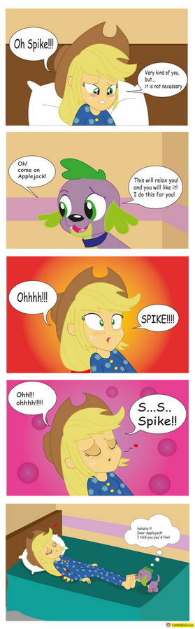 Applejack and Spike Equestria girls mini comic