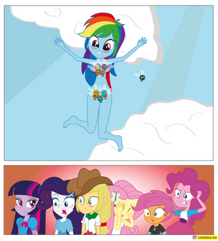 Rainbow Dash and parasprites Equestria Girls