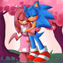 Sonic and Naomi - Hugs Under the Sakura Trees