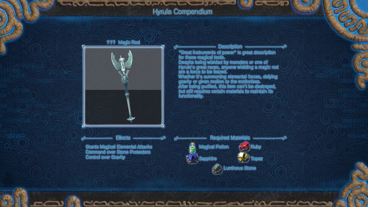 Pathfinder Magic Rod Hyrule Compendium Magic Rod by DragoonShadow on DeviantArt