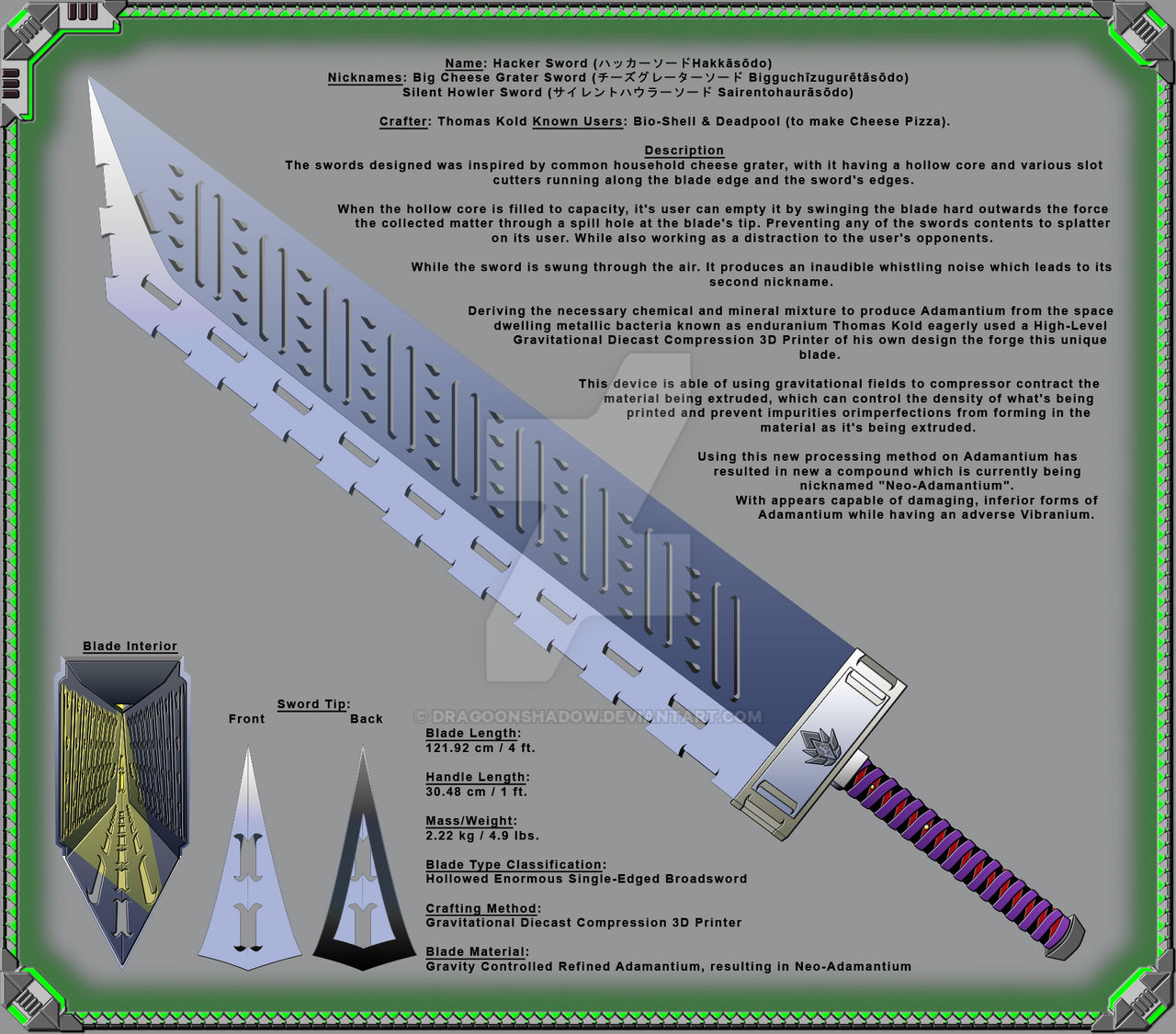 Broadsword Deviantart Cheese Grater Broadsword detailed ver. by DragoonShadow on DeviantArt