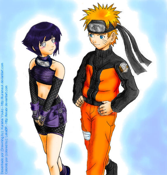 Desenho de Hinata e Naruto para Colorir - Colorir.com