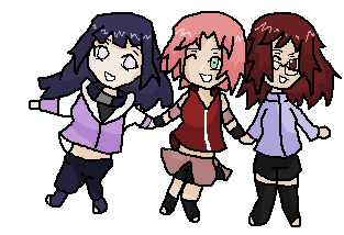 Sakura,Hinata, and Karin