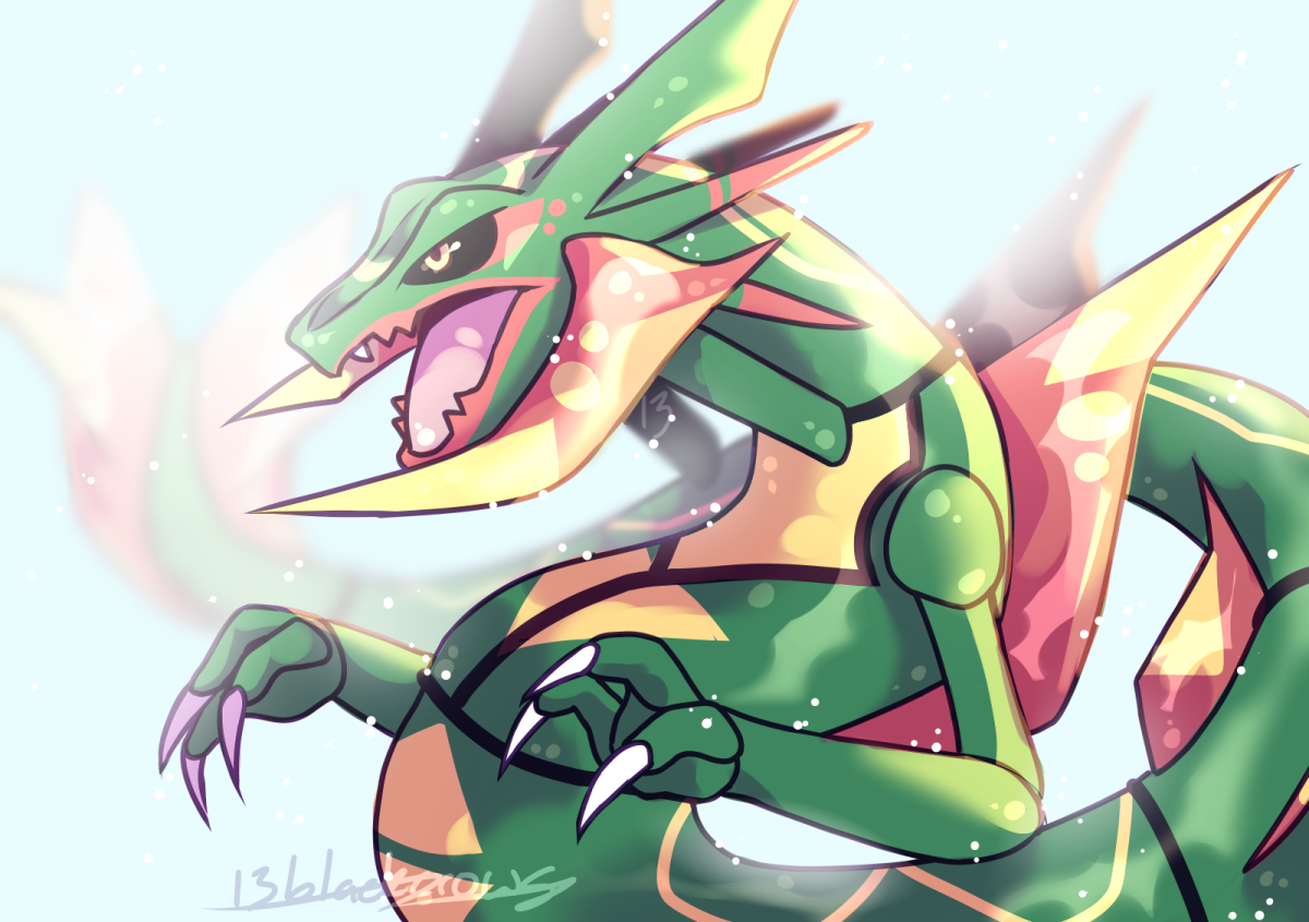 Shiny Rayquaza (commission) by dragonceleshart on DeviantArt