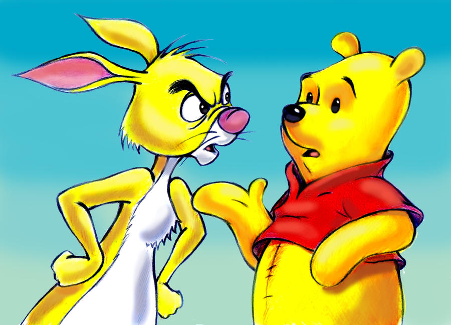 Pooh Hello Rabbit Winnie the Pooh and Rabbit by zdrer456 on DeviantArt