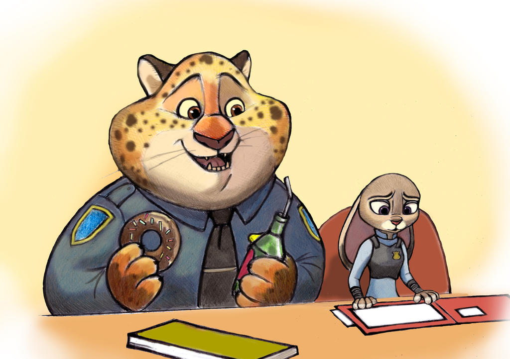 Judy Hopps and Benjamin Clawhauser