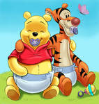 Winnie the Pooh and Tigger by zdrer456