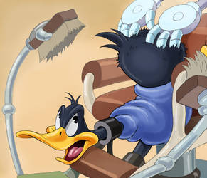 Daffy Duck and the Mechanical Barber Chair