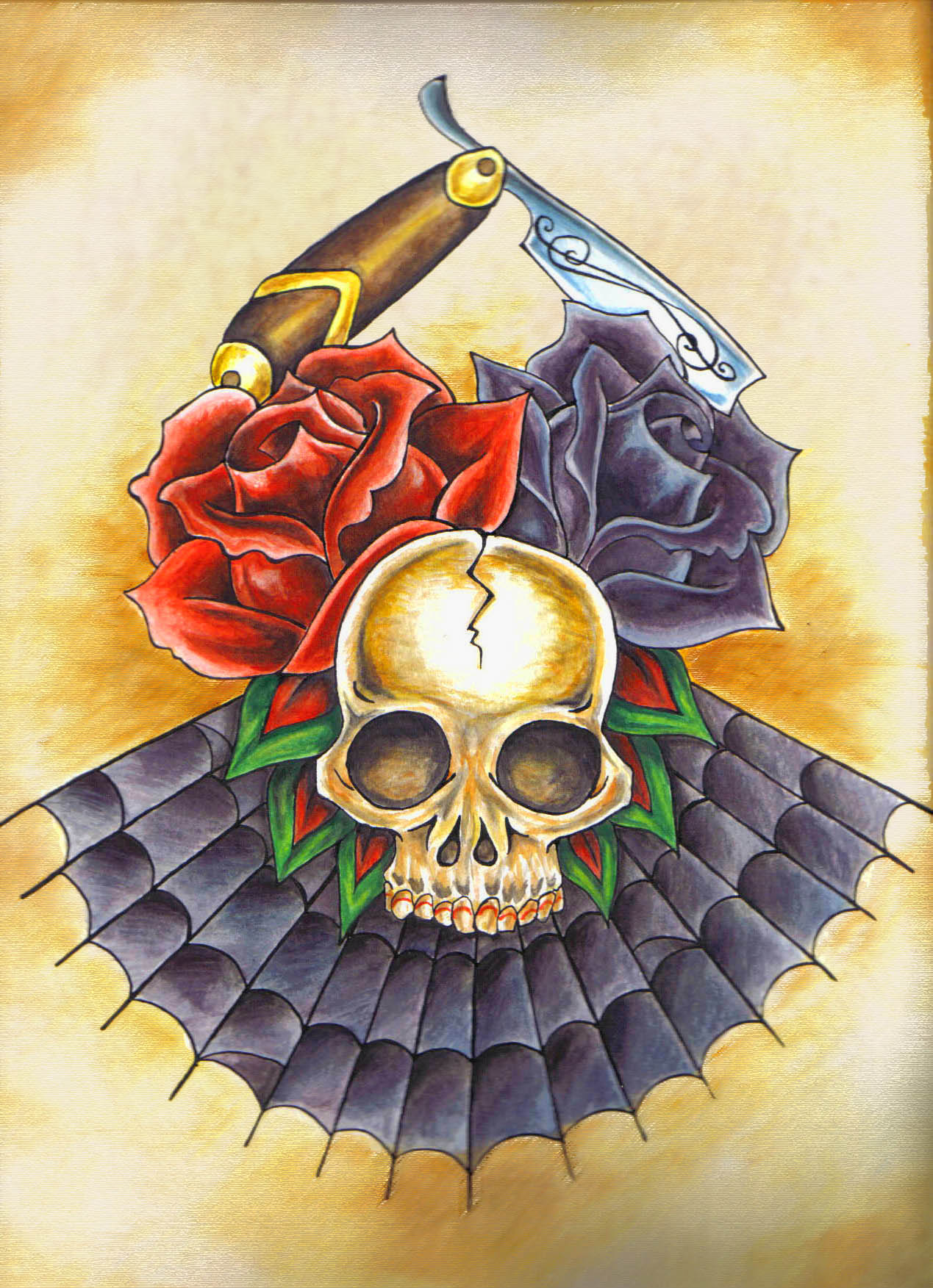 flash - skull and roses