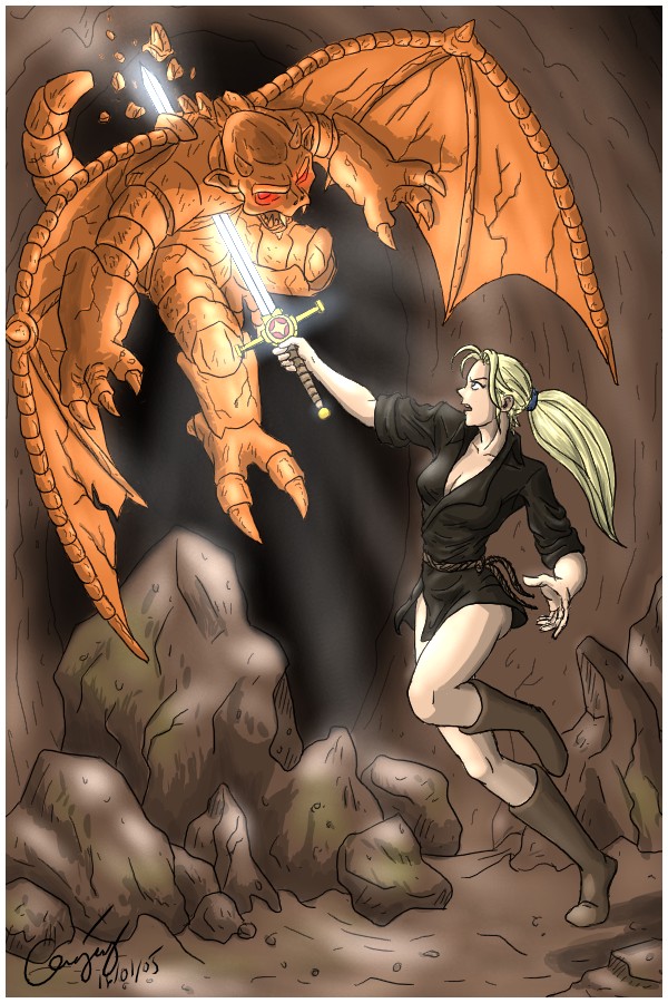 Nadine Strikes a Gargoyle by ultorgabrihel