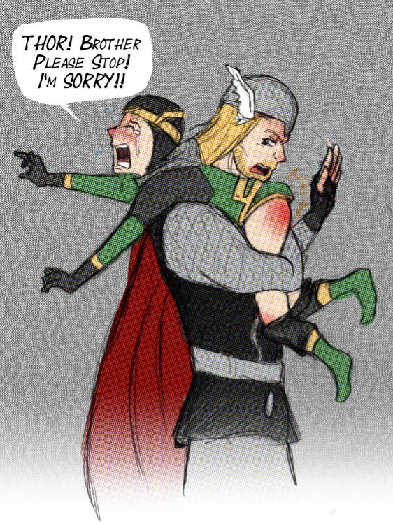 Thor Spanks Kid Loki