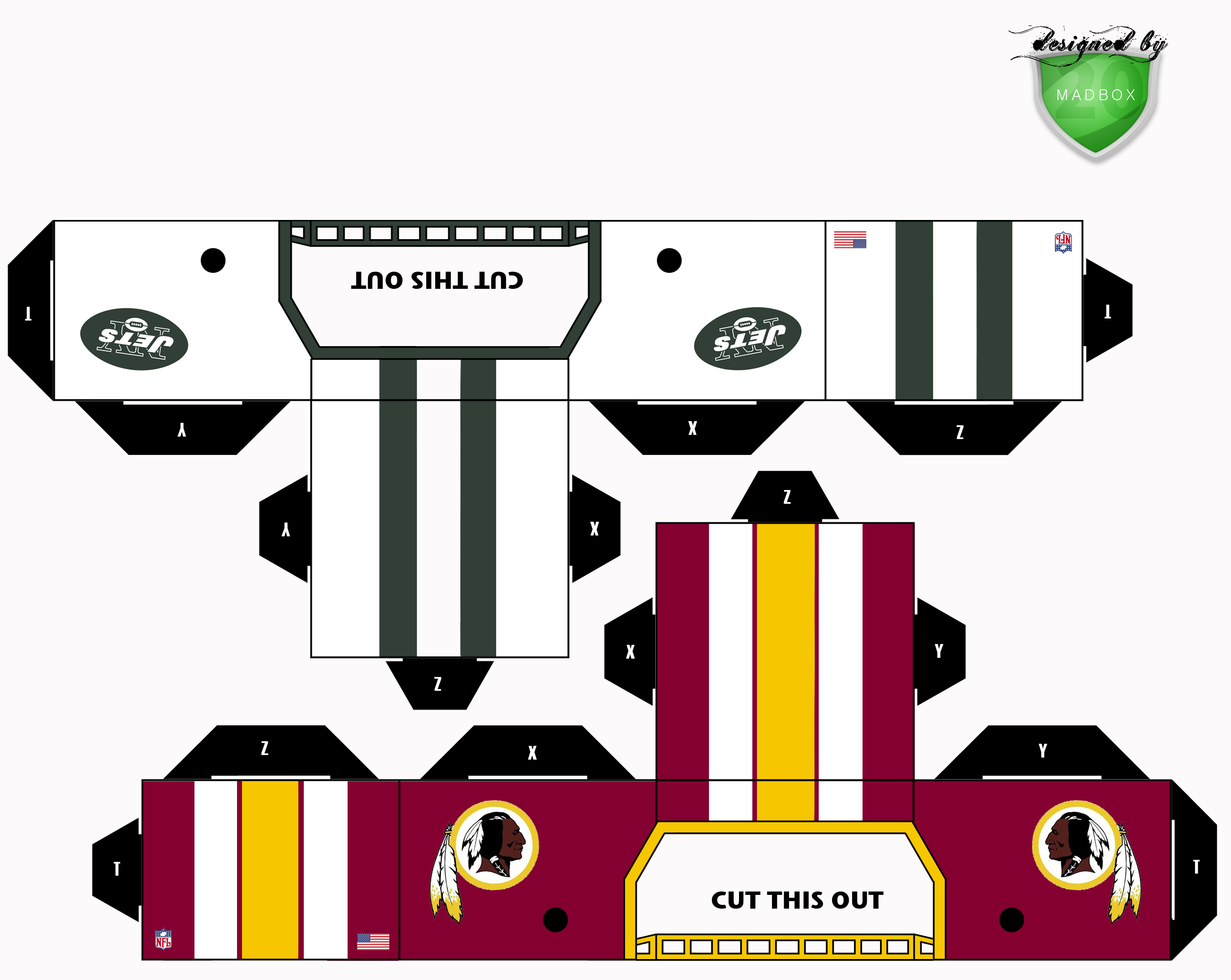 jets redskins helmets