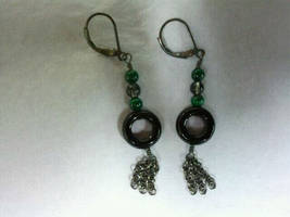 Black and Green Earrings