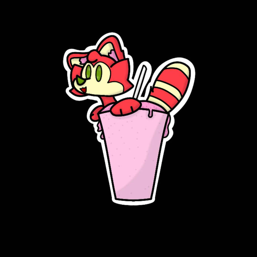 strawberry milkshake cat by PrinceToyBon on DeviantArt