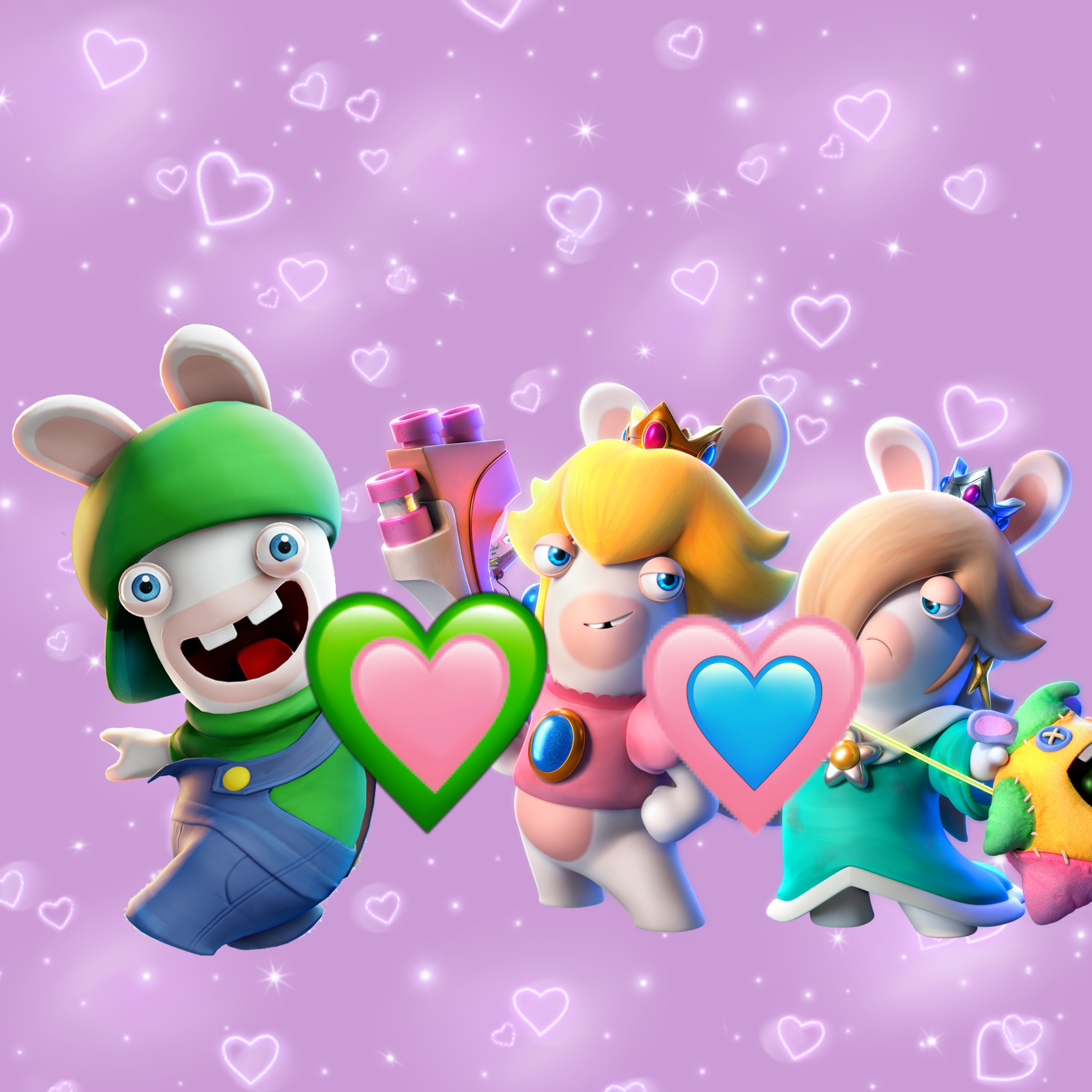 Rabbid Luigi x Rabbid Peach x Rabbid Rosalina by EliSonic254 on DeviantArt